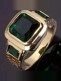 Aurora | Anillo Sello Esmeralda Dorado