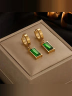 Isolda | Set de Collar y Aretes Esmeralda Dorado