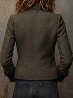 Belinda | Blazer Vintage de Espiga con Ribetes en Contraste