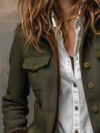 Belinda | Blazer Vintage de Espiga con Ribetes en Contraste
