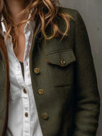 Belinda | Blazer Vintage de Espiga con Ribetes en Contraste