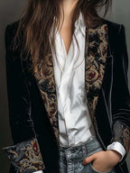 Casandra | Blazer Entallado con Estampado Barroco