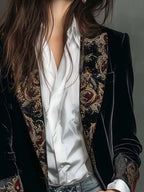 Casandra | Blazer Entallado con Estampado Barroco