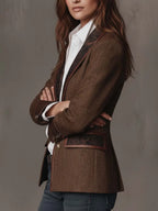 Francisca | Blazer de Espiga con Detalles Estampados