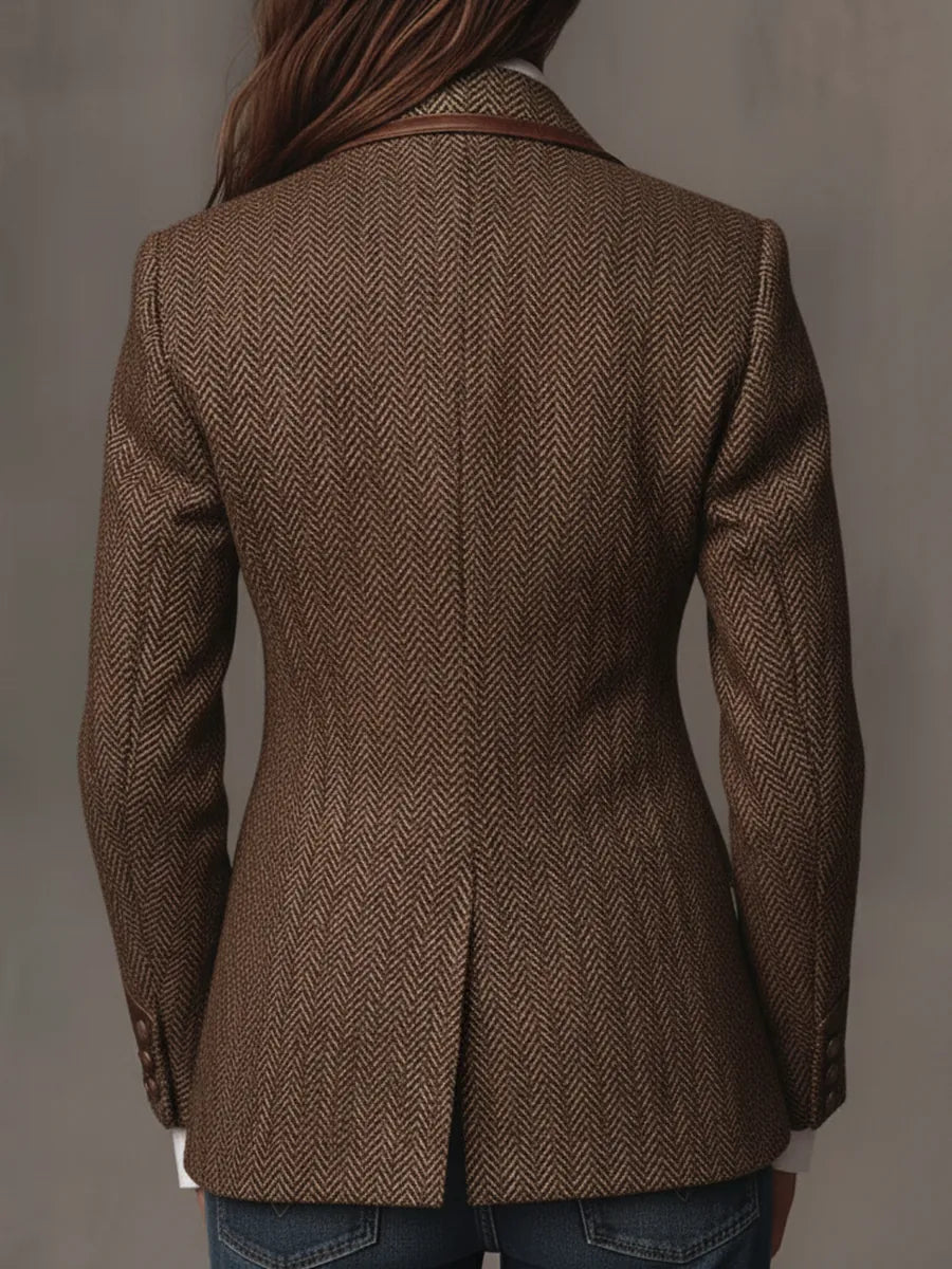Francisca | Blazer de Espiga con Detalles Estampados