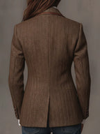 Francisca | Blazer de Espiga con Detalles Estampados