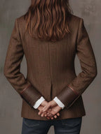 Francisca | Blazer de Espiga con Detalles Estampados