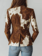 Mercedes | Blazer Vintage con Estampado de Vaca