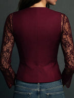 Vicenta | Blazer con Mangas Transparentes de Encaje