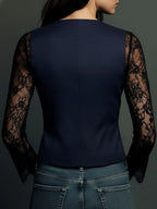 Vicenta | Blazer con Mangas Transparentes de Encaje