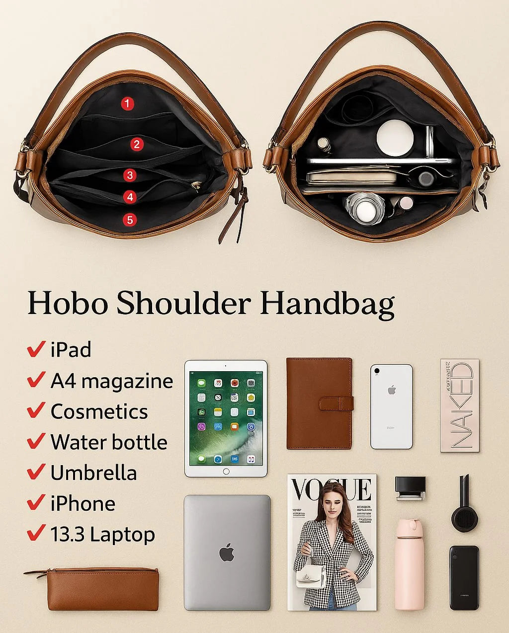 Isabela | Bolso de Hombro Antirrobo con Monedero