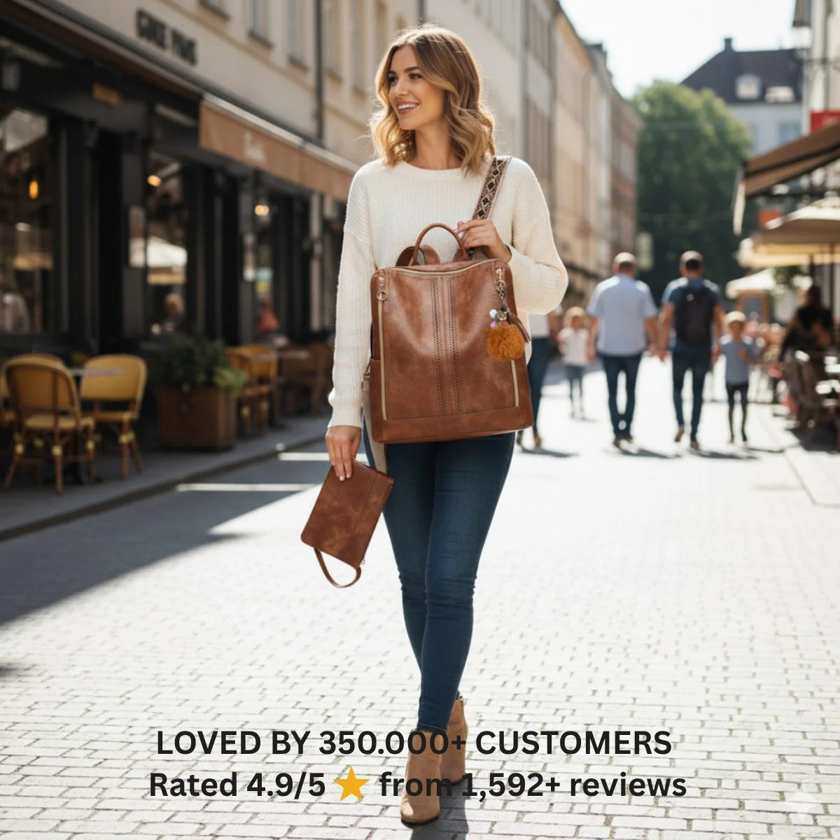 Valeria | Bolso Mochila Convertible 2 en 1 con Neceser