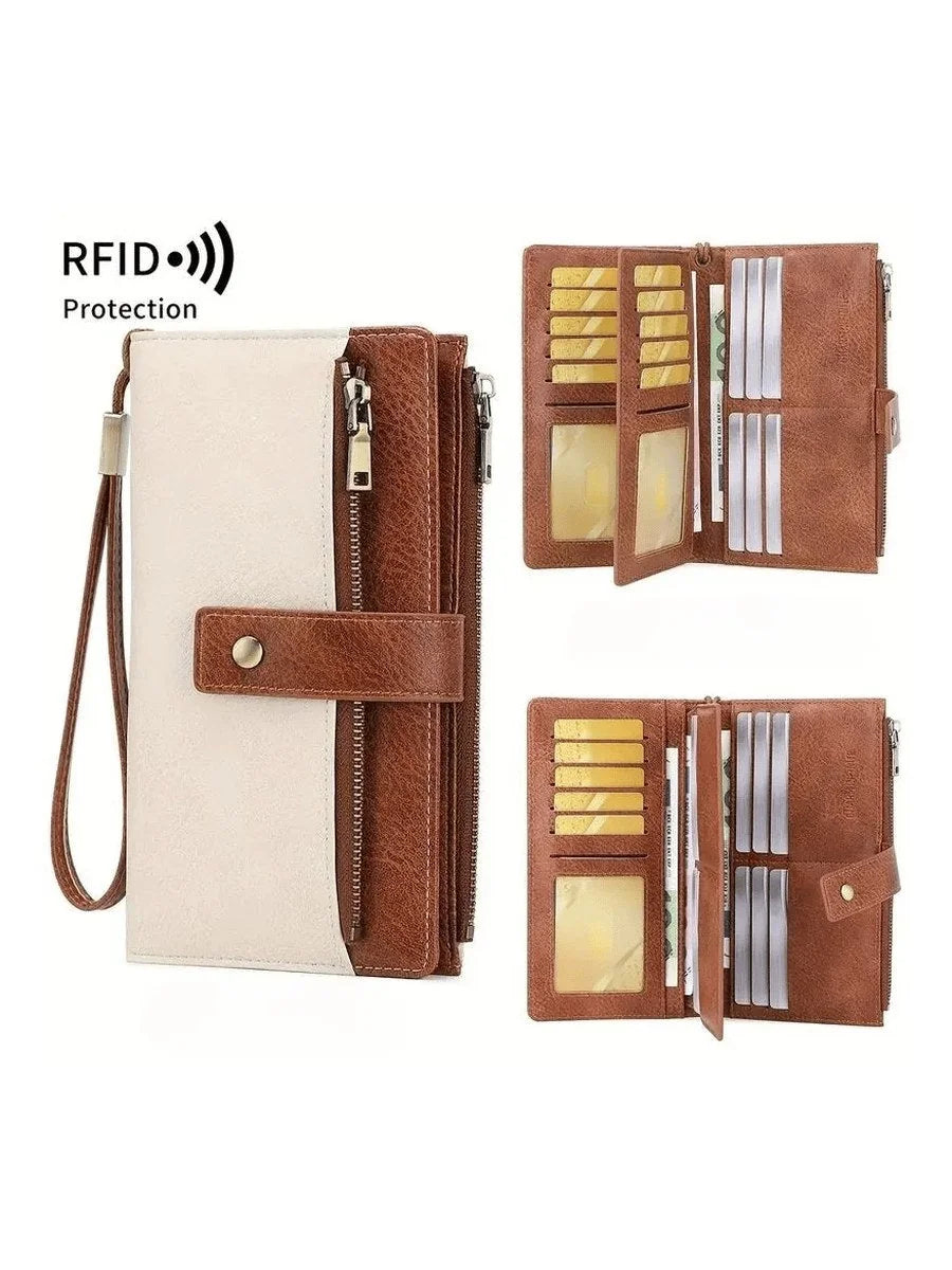 Interior de la cartera Daniela con ranuras para tarjetas y compartimentos