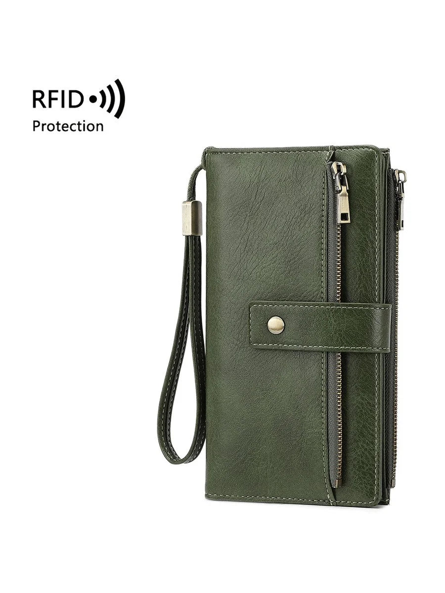 Daniela, cartera larga con bloqueo RFID en verde