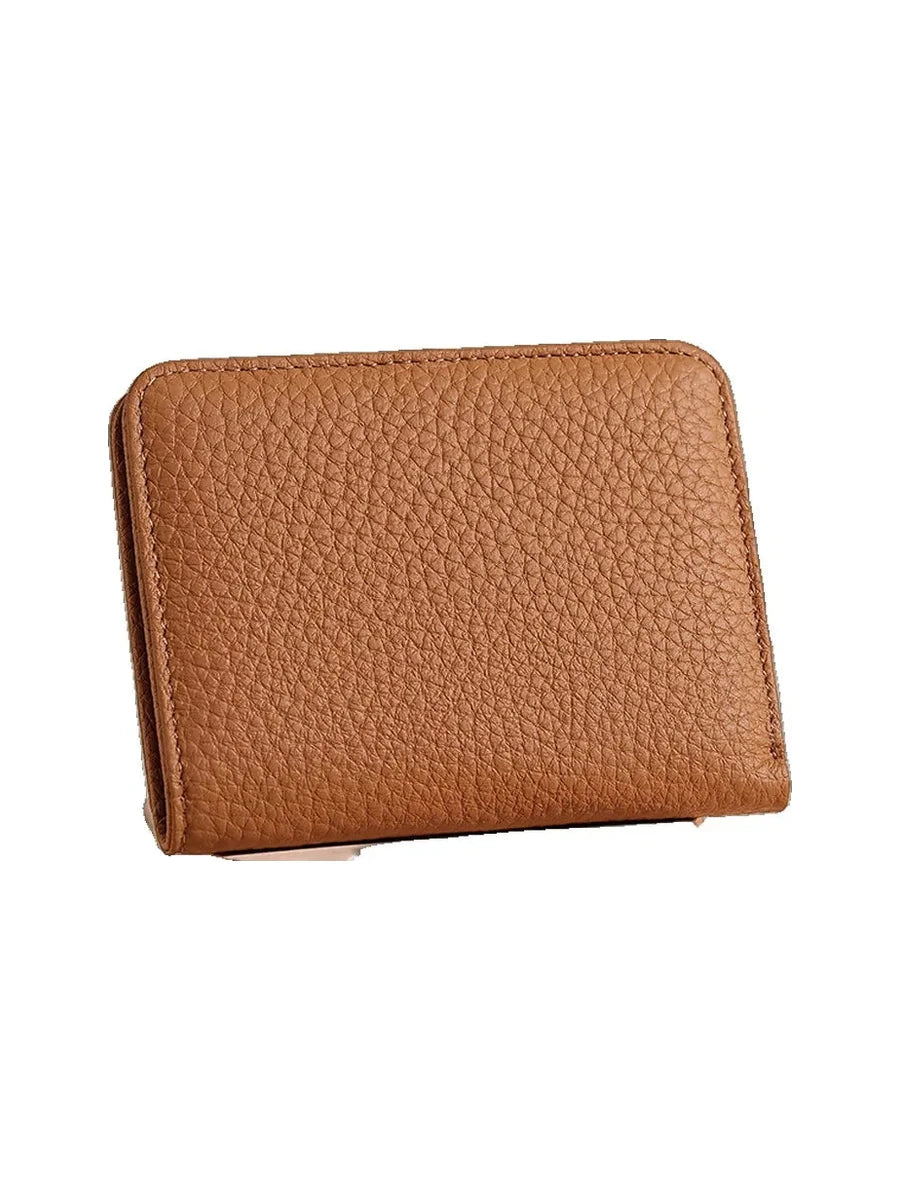 Cartera compacta con monedero en color marrón