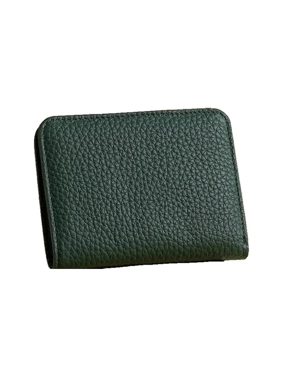 Cartera compacta con monedero en color verde oscuro
