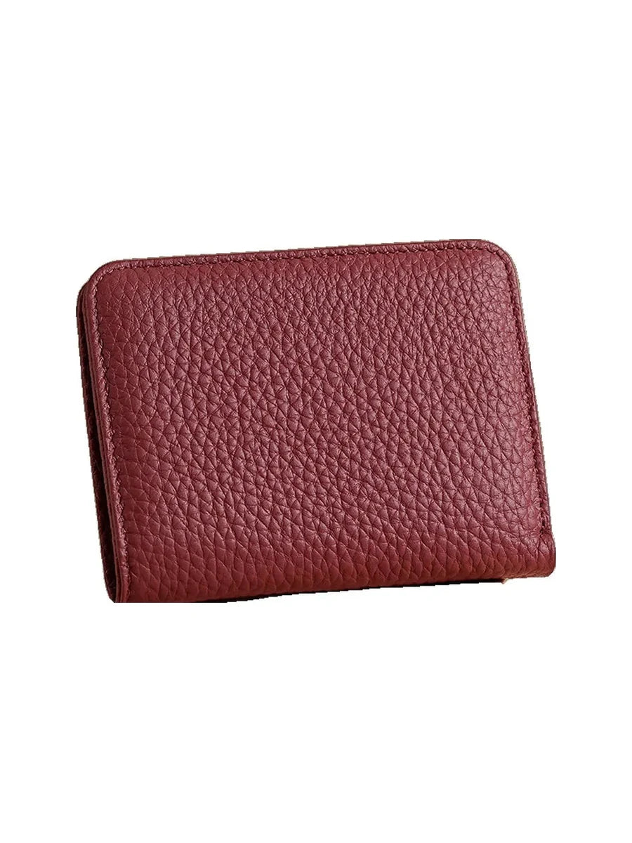 Cartera compacta con monedero en color borgoña