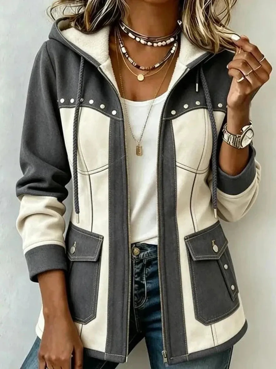 Mayra | Chaqueta Bicolor con Capucha
