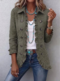 Romina | Chaqueta Bohemia Bordada con Volantes Verde