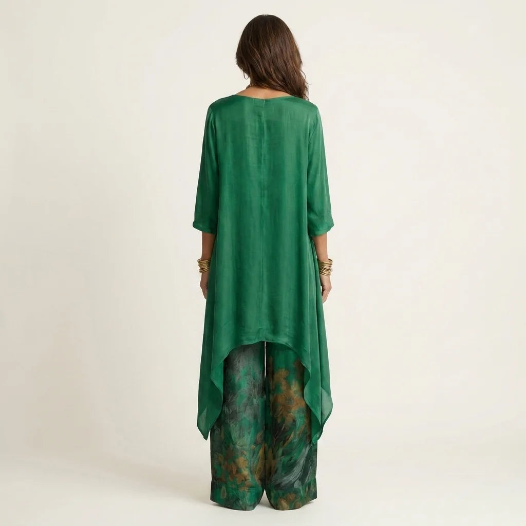 Luciana | Conjunto Asimétrico de Algodón y Seda