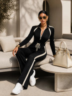 Thalía | Conjunto Deportivo con Rayas en Contraste y Pantalón Ancho