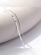 Cadena plana y cadena en caja del collar doble capa de plata