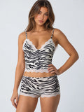 Conjunto de Camisola y Boyshort con Estampado de Cebra