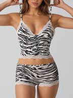 Conjunto de Camisola y Boyshort con Estampado de Cebra