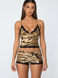 Conjunto de Camisola Larga y Boyshort con Estampado de Tigre