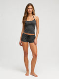Conjunto de Pijama Halter de Rayas con Short
