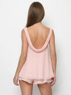Conjunto de Pijama de Gasa con Camisola y Short, color rosa suave
