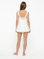 Conjunto de Pijama de Gasa con Camisola y Short, color blanco