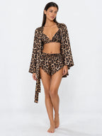 Conjunto de 3 Piezas de Leopardo con Bata