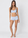 Conjunto Básico de Bralette y Culotte con Encaje, color azul claro