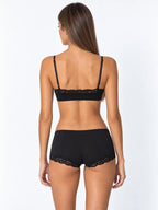 Conjunto Básico de Bralette y Culotte con Encaje, color negro