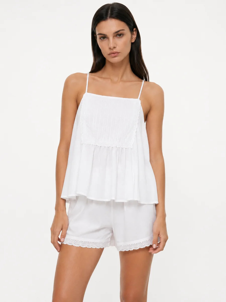 Conjunto de Pijama de Algodón con Camisola y Short