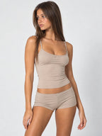 Conjunto de Camisola y Mini Short con Lazo