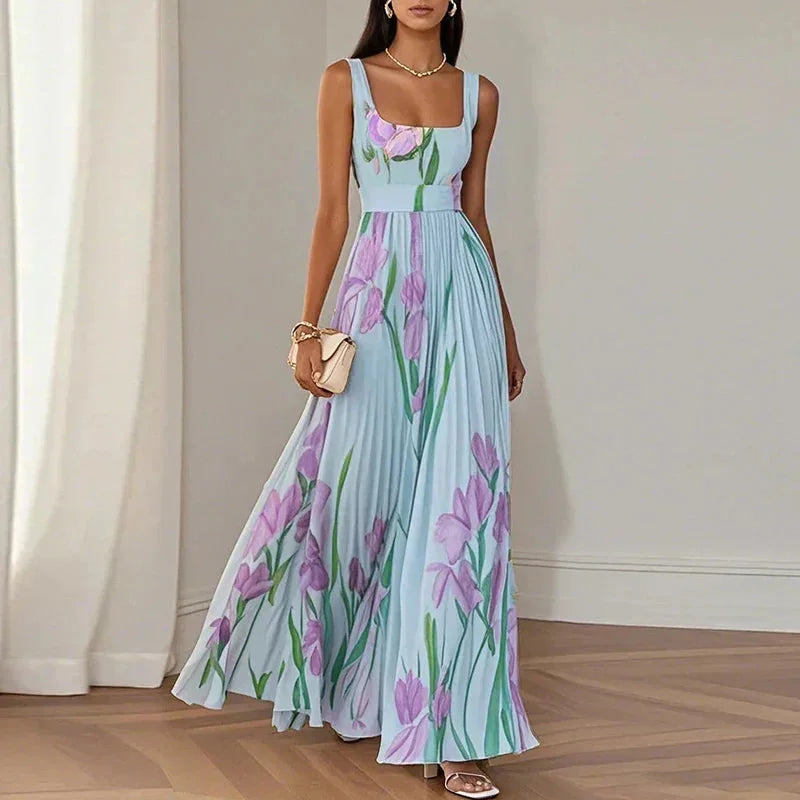 Amaranta | Vestido Maxi Línea A Floral