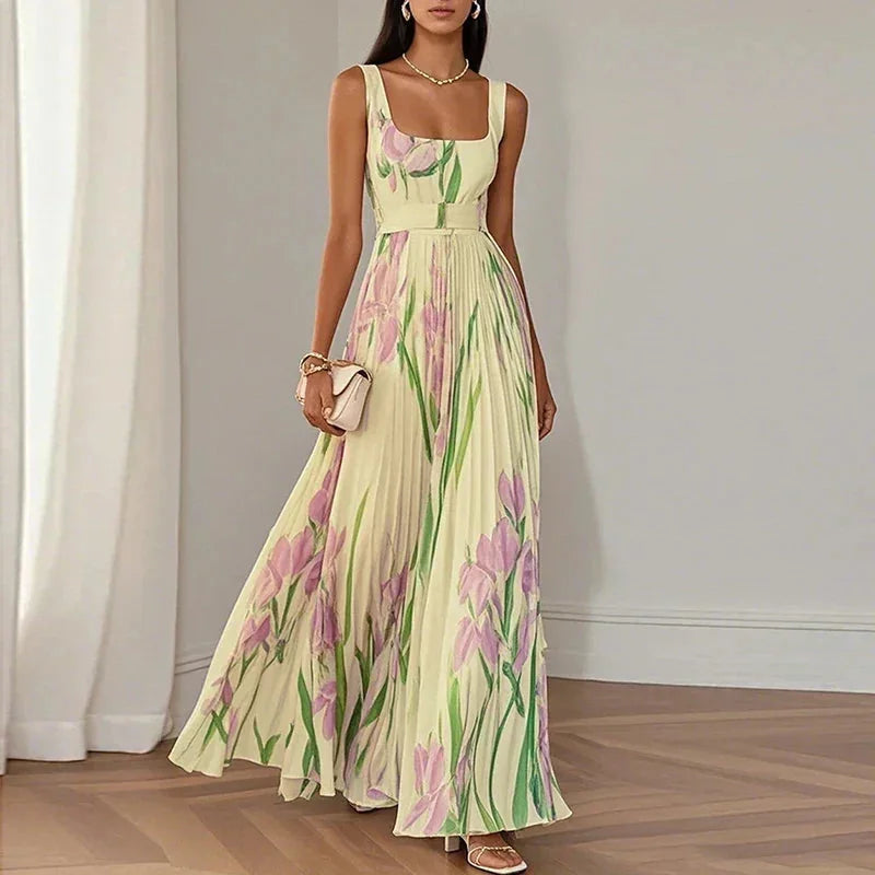 Amaranta | Vestido Maxi Línea A Floral