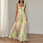 Amaranta | Vestido Maxi Línea A Floral