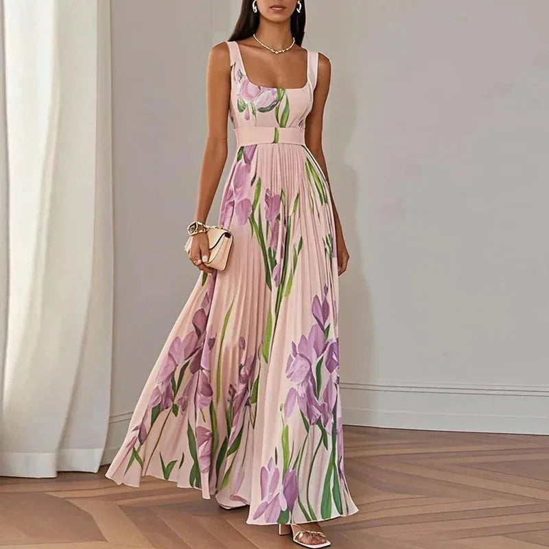 Amaranta | Vestido Maxi Línea A Floral