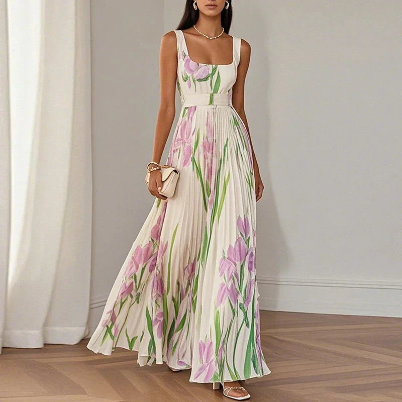 Amaranta | Vestido Maxi Línea A Floral