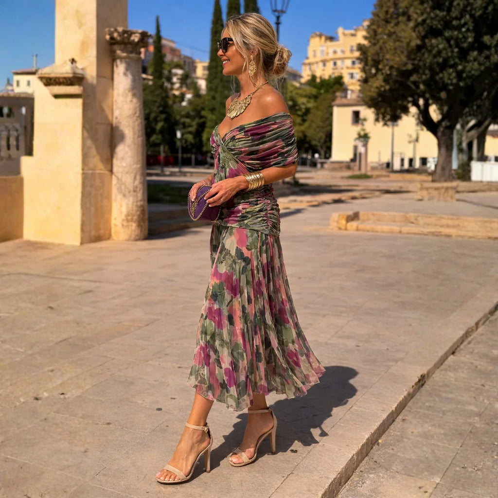Antonella | Vestido Maxi de Hombros Descubiertos