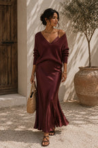 Ariadna | Vestido de Satén con Jersey