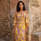 Azucena | Vestido Largo Floral con Escote Profundo