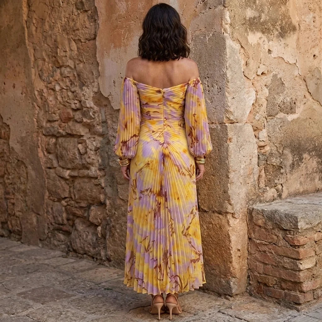 Azucena | Vestido Largo Floral con Escote Profundo