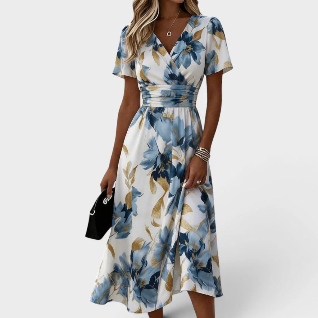 Camelia | Vestido Midi Floral Acuarela