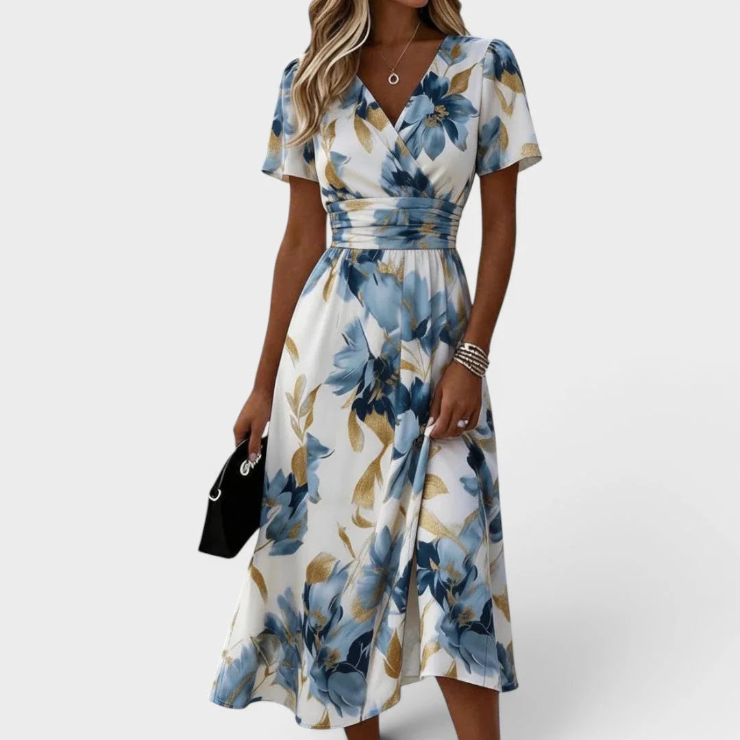 Camelia | Vestido Midi Floral Acuarela