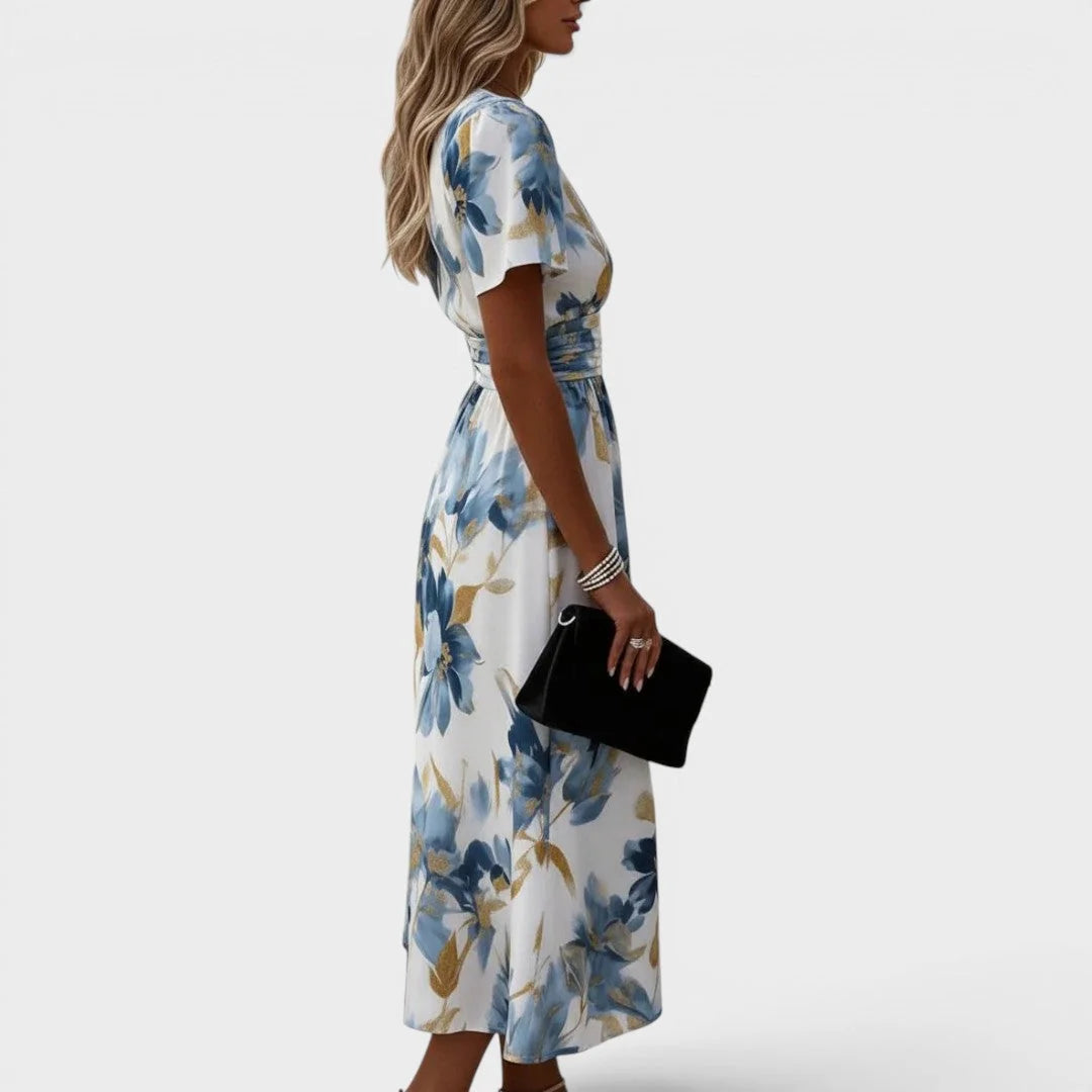 Camelia | Vestido Midi Floral Acuarela