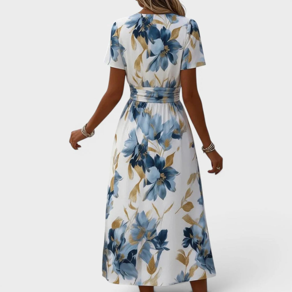 Camelia | Vestido Midi Floral Acuarela